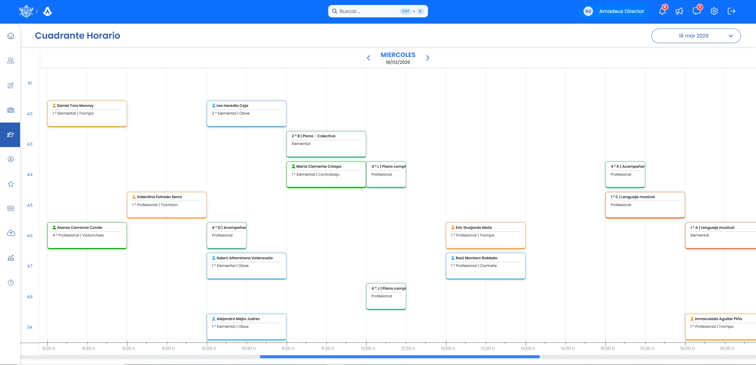 Notificaciones y recordatorios de eventos del calendario de Amadeus