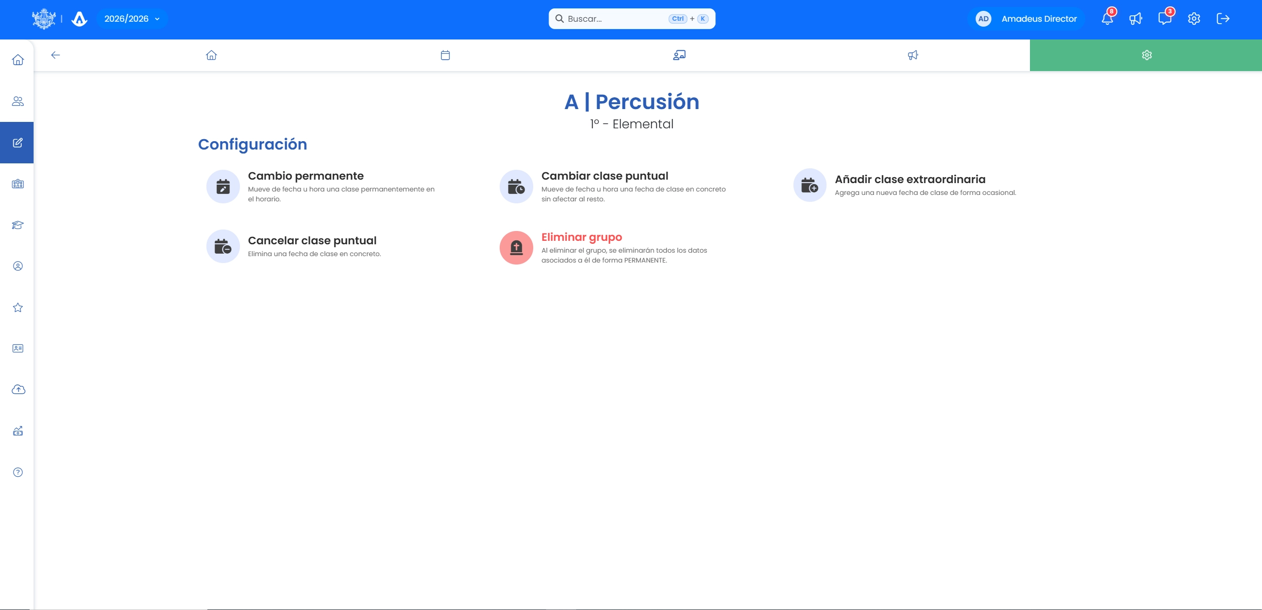 Panel de cambios y ajustes de horario en Amadeus con notificaciones automáticas