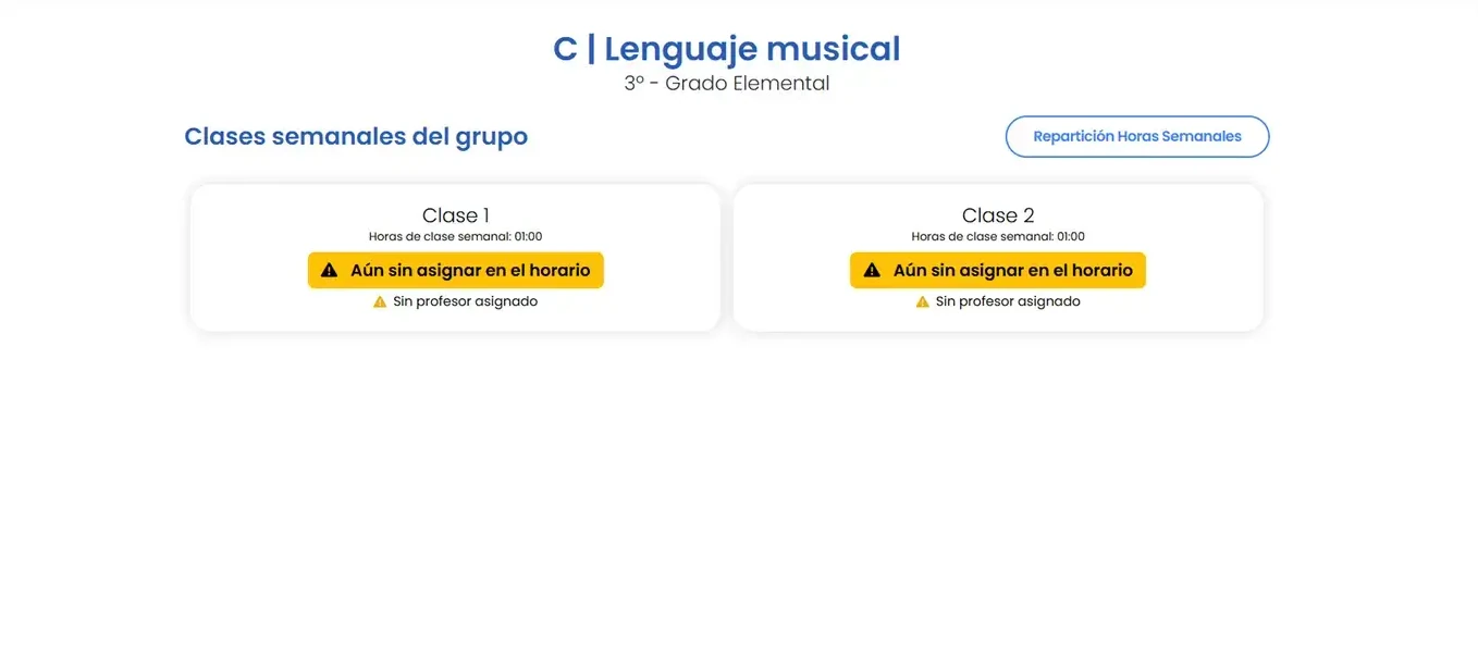Horarios de Amadeus filtrados por profesor, alumno y aula