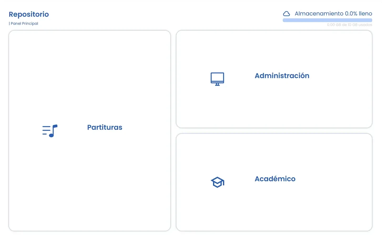 Gestor de archivos de Amadeus con carpetas organizadas por asignaturas y cursos