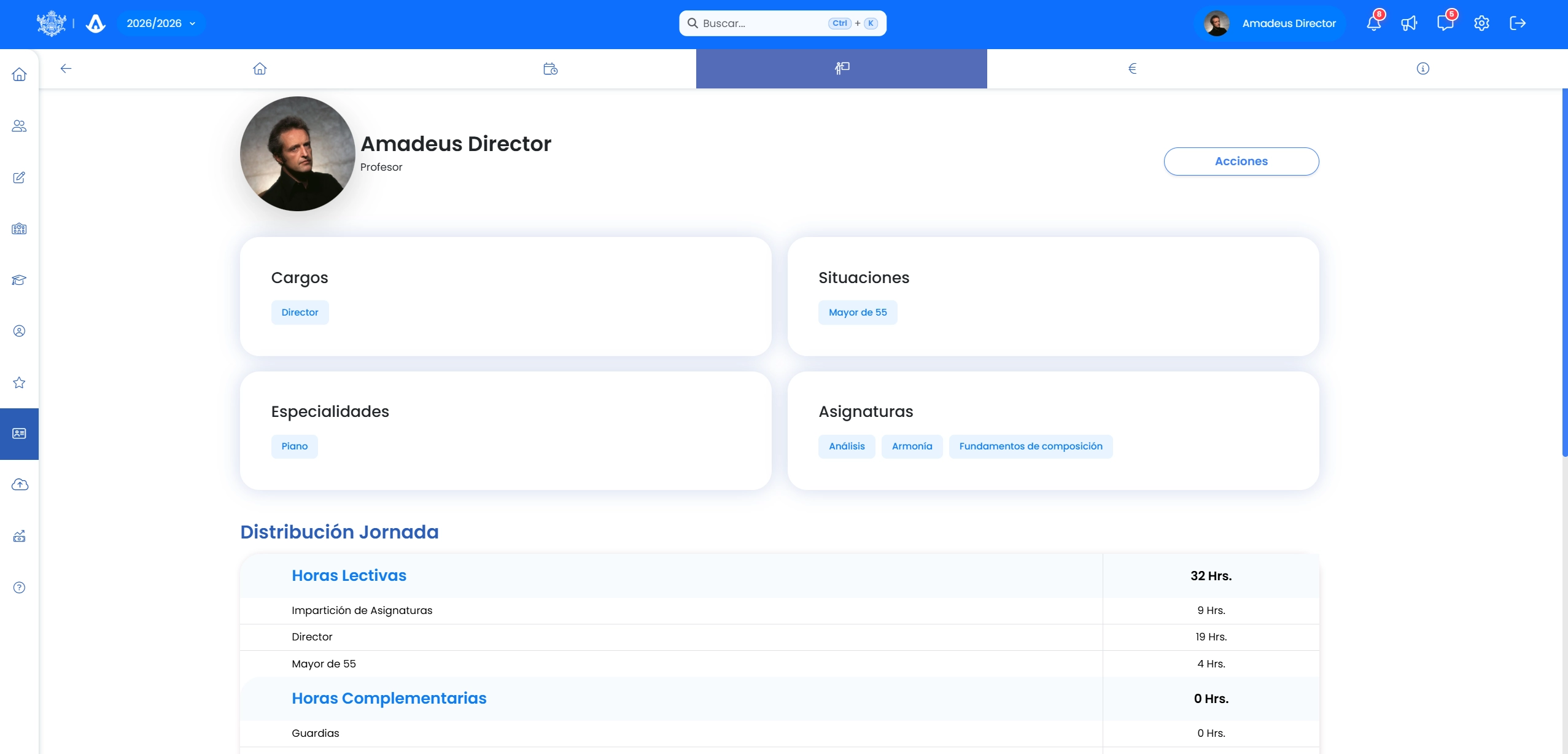 Configuración de permisos de acceso por sección en Amadeus