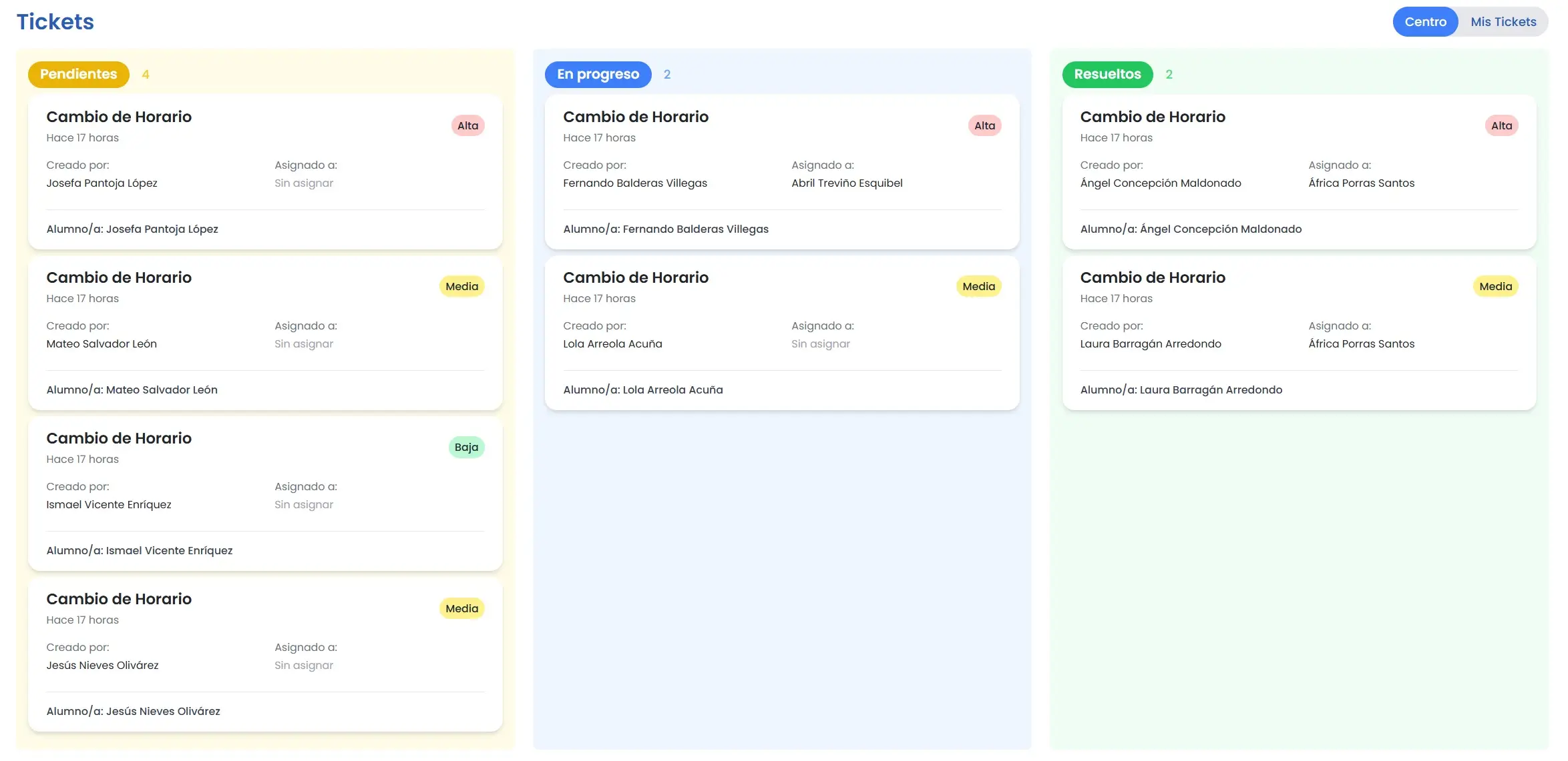 Formulario de registro de incidencia en Amadeus con campos de tipo, prioridad y descripción
